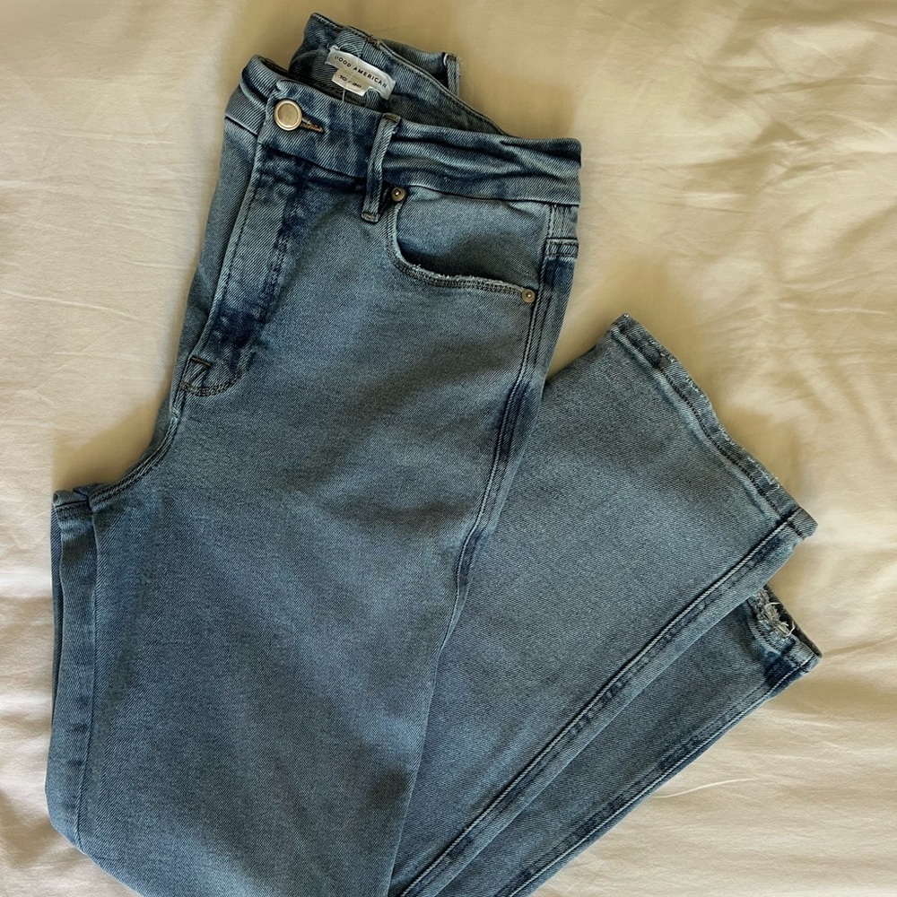 Good American Light Blue Straight Leg Jeans